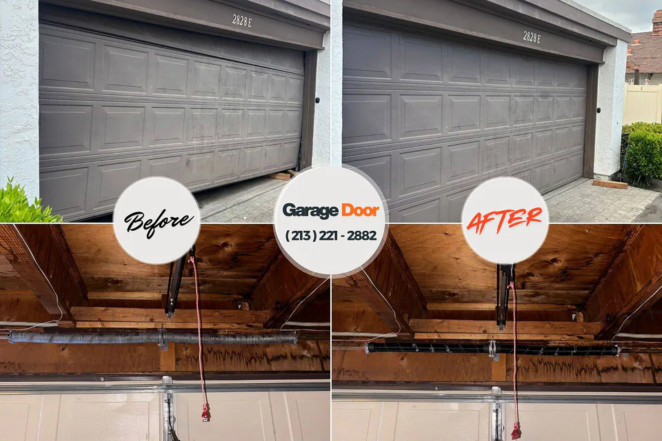 Before and after: garage door repair Middletown, CT